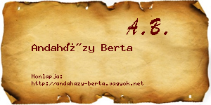 Andaházy Berta névjegykártya